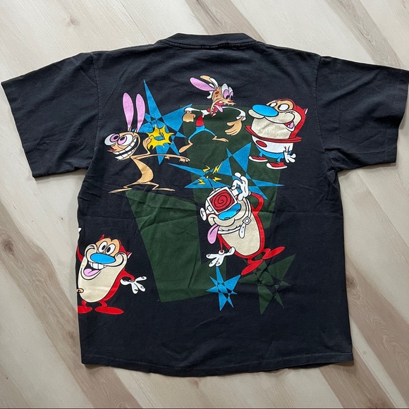 Authentic Vintage Ren & Stimpy All Over Print T-Shirt Sz XL  Perfect condition - Picture 5 of 10